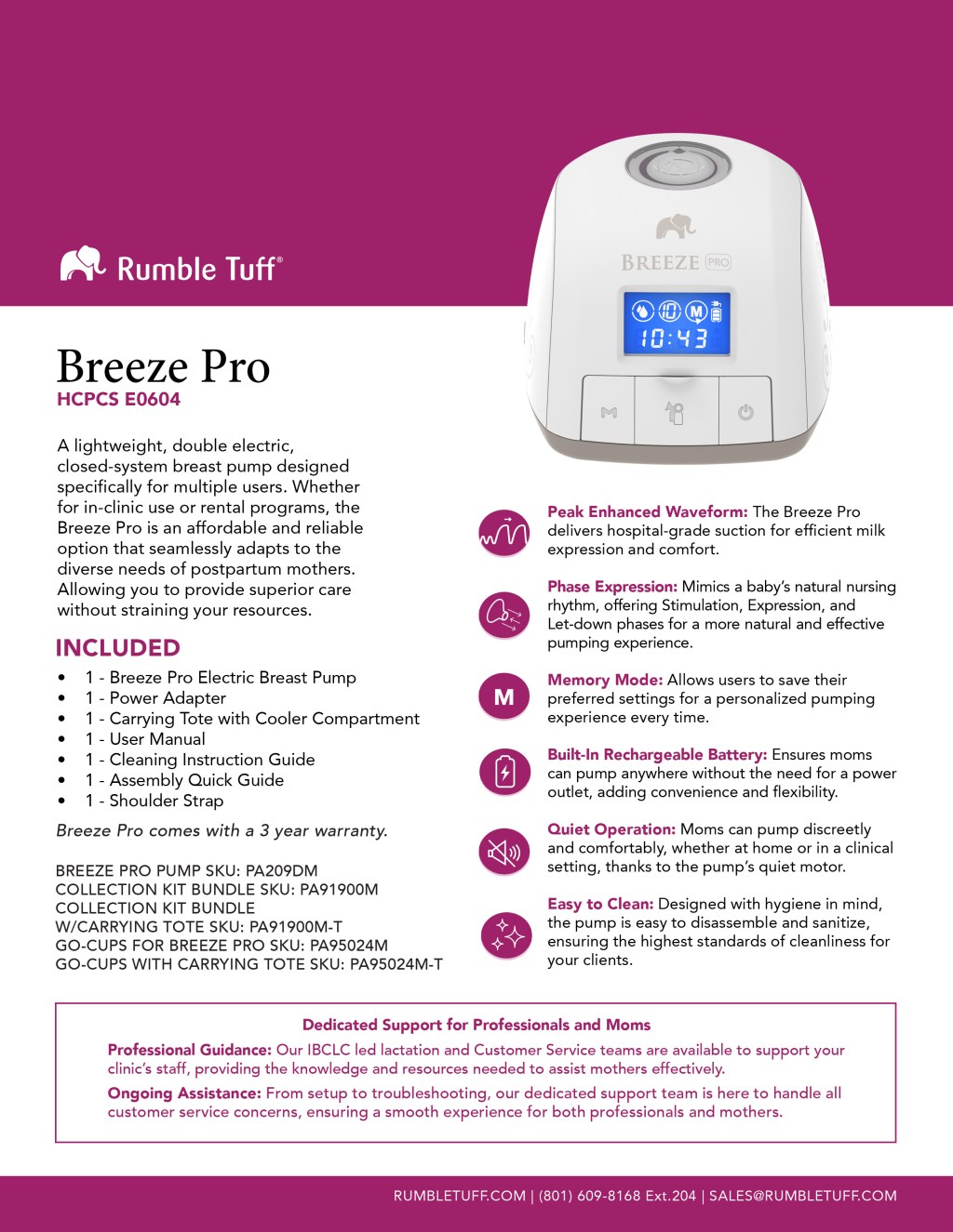 Rumble Tuff Breeze Pro Electric Breast&nbsp;Pump