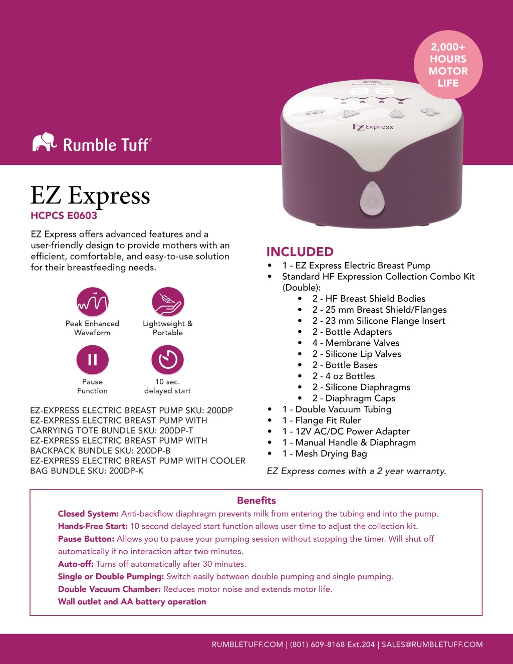 Rumble Tuff EZ Express Electric Breast&nbsp;Pump
